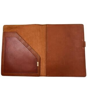 Berman Leather Padfolio Soft Cover Cognac Brown Berman Leather Writing Pad Slot